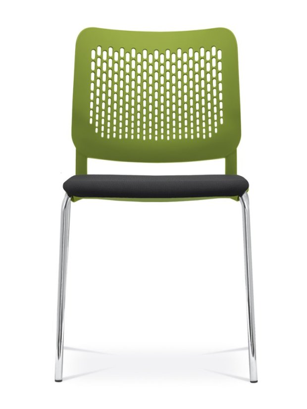 Konferenční židle TIME 171-N4 – šedý plast, čalouněný sedák, více barev, LD Seating