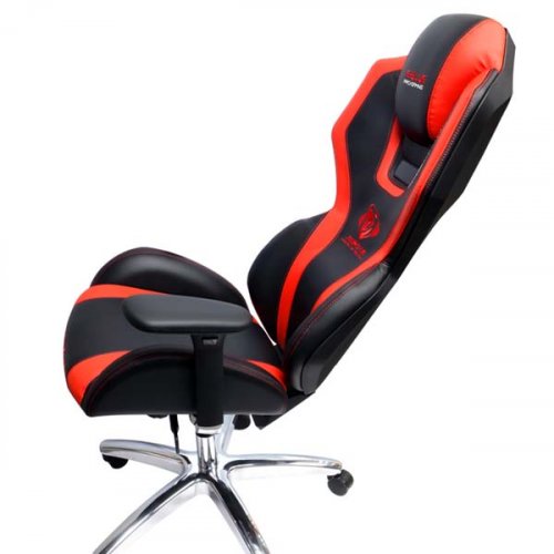 Herná stolička E-Blue Auroza – čierna/červená, umelá koža, podsvietená