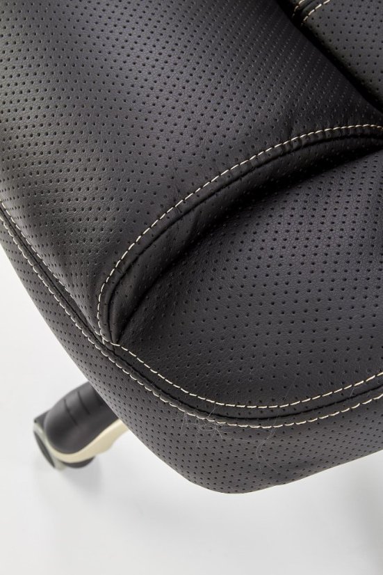 Kancelárske kreslo CARLOS – ekokoža, čierna, nosnosť 130 kg