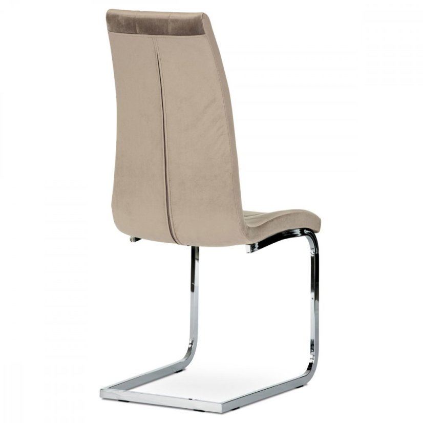 Jedálenská stolička EUREKA — kov, látka, cappucino