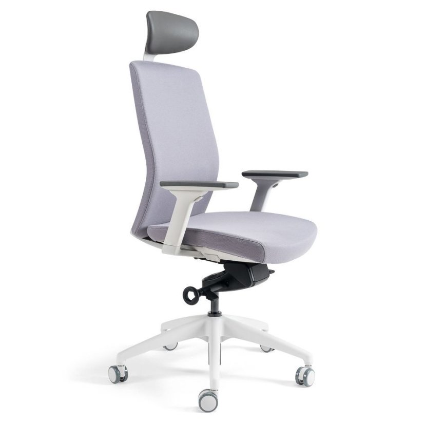 Kancelárska ergonomická stolička BESTUHL J2 WHITE SP — viac farieb, s podhlavníkom - Čalúnenie J2 WHITE SP: Sivá 206