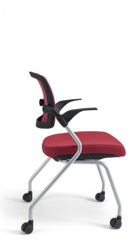 Konferenční židle na kolečkách Bestuhl U20 BLACK — více barev, stohovatelná - Barevné provedení U20 BLACK: Červená