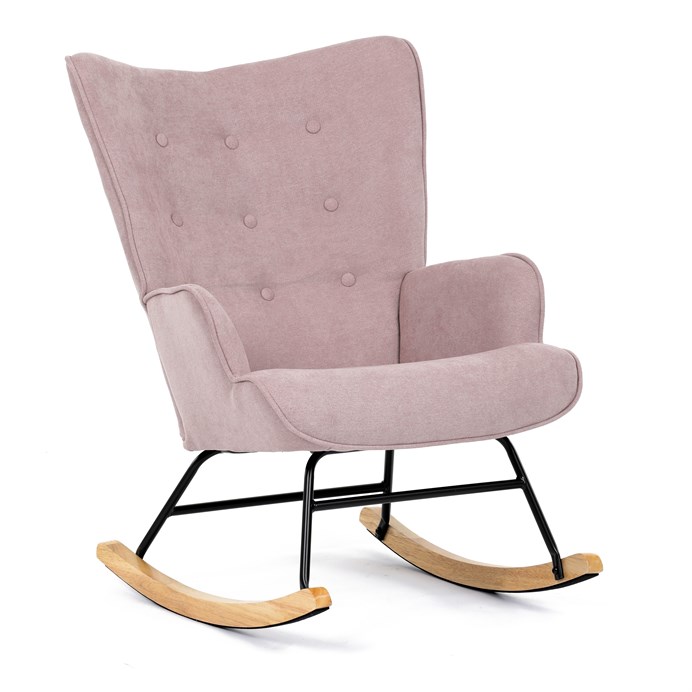 Houpací křeslo SIMLI - látka, růžová Autronic