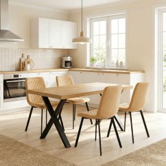 Elegantná jedálenská stolička NOX – žltý zamat, čierny kov Autronic