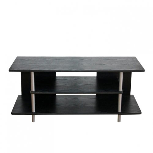 TV stolek QUIDO — 100x40x42 cm, černá/stříbrná