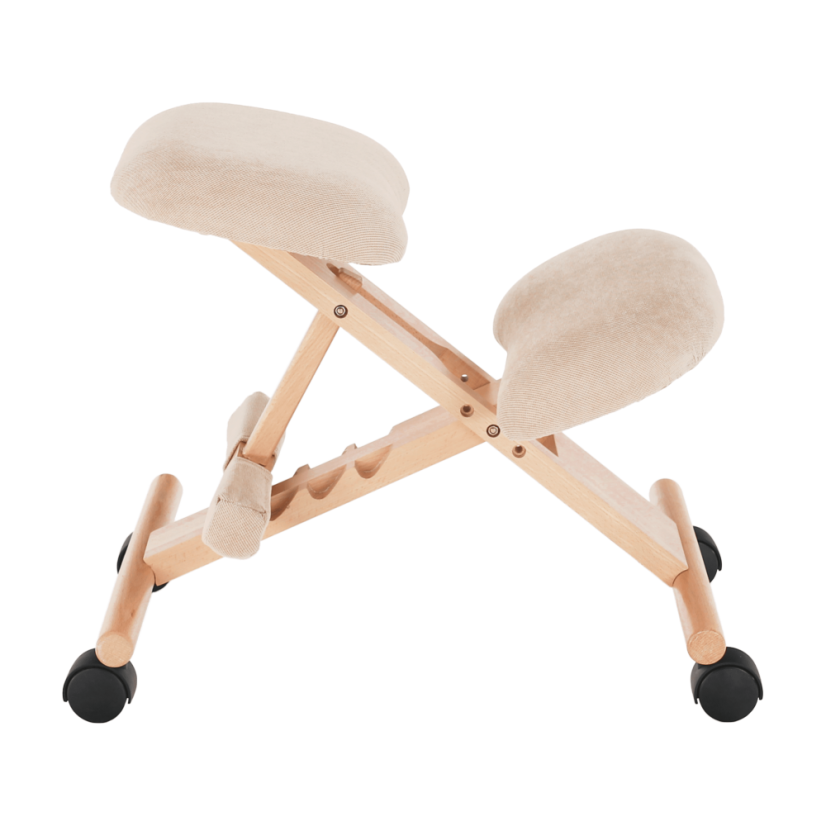 Ergonomická kľakačka GROCO – krémová látka, drevo buk