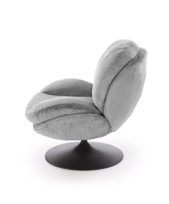 Elegantné SHELL Relaxačné Kreslo z Šedej Tkaniny