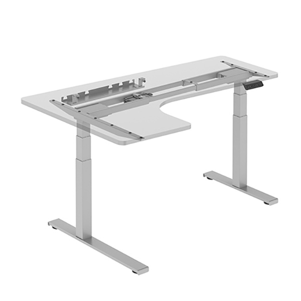 Rohovvý elektricky výškově nastavitelný rám stolu UPCORNER — organizér kabelů, nosnost 125 kg, více barev