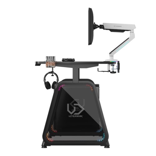 Herní stůl UTRADESK BOOSTER - 136 cm, podsvícený, černý