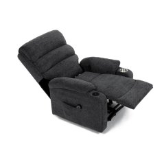 Relaxační křeslo s elektrickým polohováním HOMER - látka, šedá