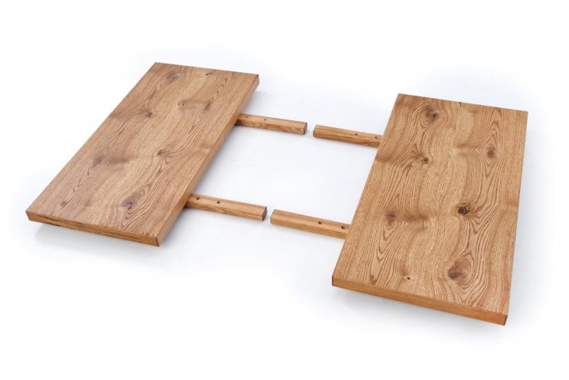 Jídelní rozkládací stůl XAVIER –? 160x90x76 (+90), dub, černý Halmar