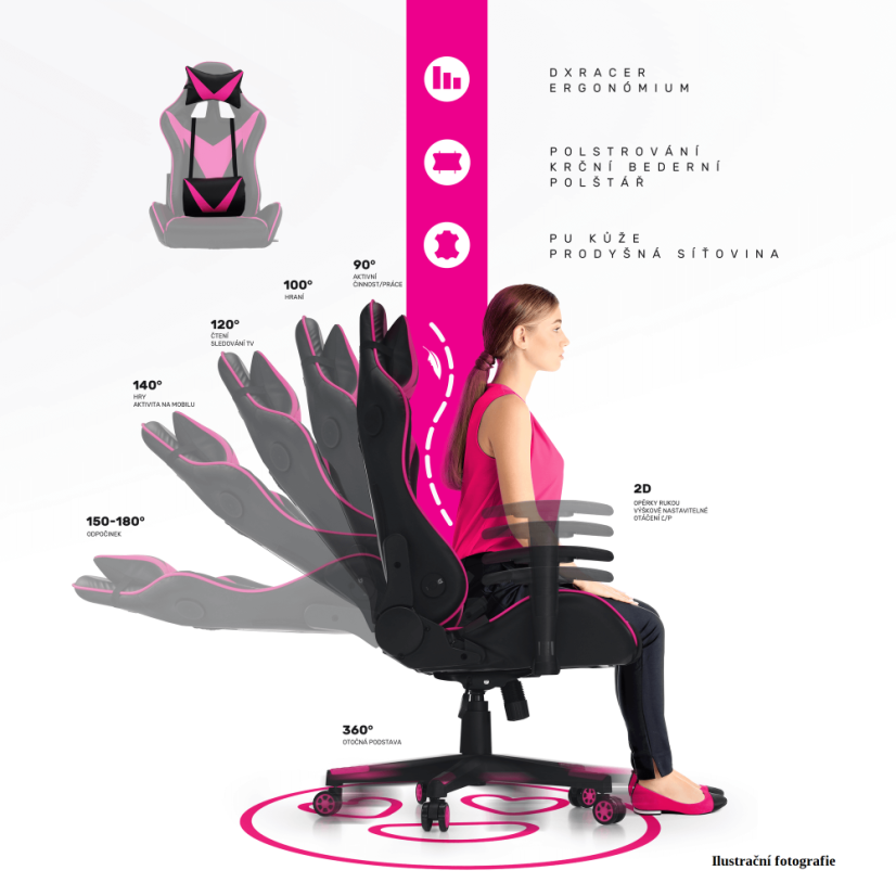 Herná stolička ZOPA — ekokoža, čierna/biela/farebný vzor, s RGB podsvietením, nosnosť 150 kg