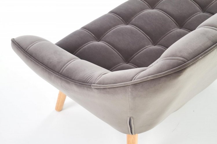 Relaxační sedačka ROMEO – samet, masiv, šedá