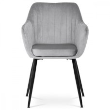 Jídelní křeslo PIKA - kov, samet, šedá Autronic