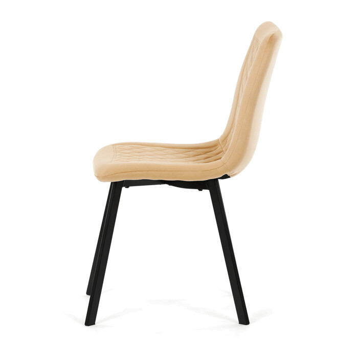 Elegantná jedálenská stolička NOX – žltý zamat, čierny kov Autronic