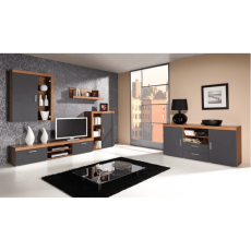 Konferenčný stôl CHERIS — 110x61x48 cm, slivka/sivý grafit