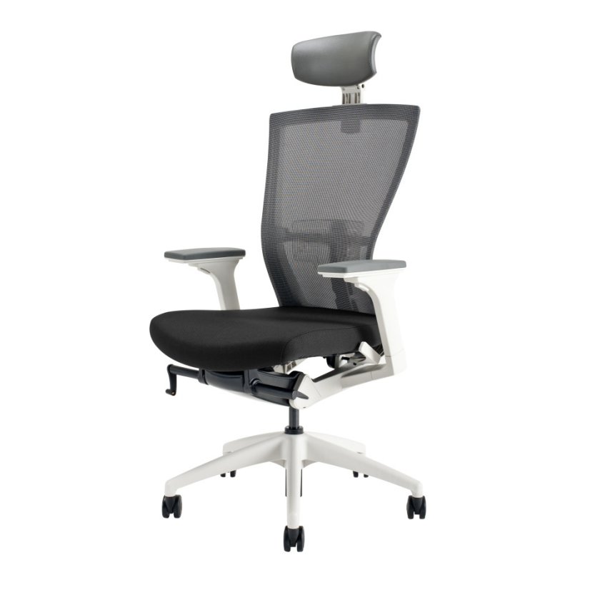 Kancelárske kreslo na kolieskach Office More MERENS WHITE SP – s podrúčkami a opierkou hlavy - Čalúnenie Merens: Zelená BI 203