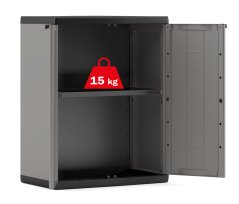 Zahradní skříňka JOLLY LOW - plast, šedá