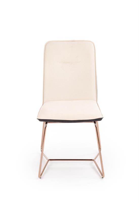 Jedálenská stolička FARÁCI – látka, ekokoža, krémová / tmavo šedá