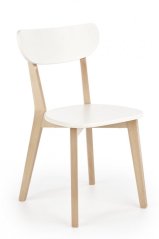 Jedálenská stolička BUGGI – masív, MDF, buk / biela