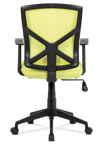 Kancelářská židle na kolečkách MESH – zelená, s područkami, nosnost 110 kg