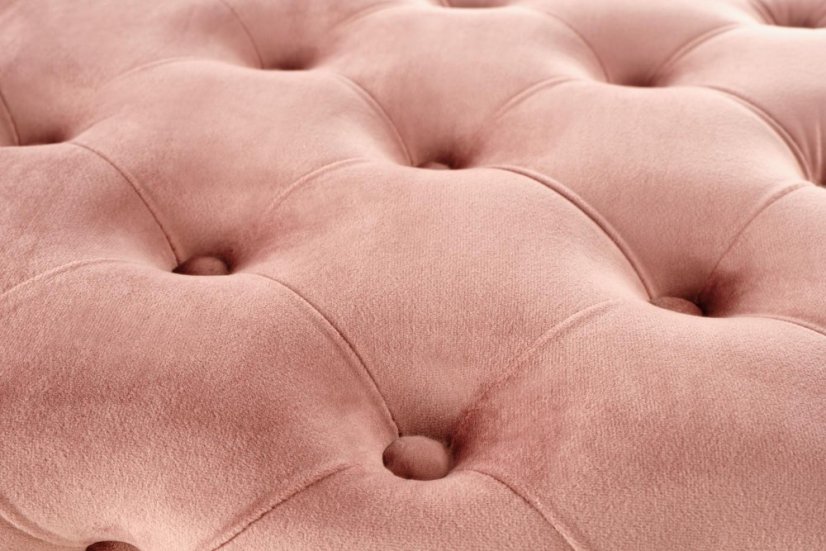 Taburet ATHENA - kov, látka, ružová