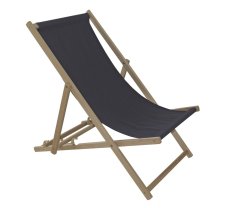 Zahradní skládací lehátko BAHAMA — masiv buk, látka, grafit