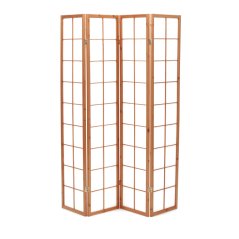 Drevený paraván PARVIO 4 dielny – masív smrek a biela textília