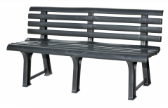 Zahradní lavice MUSKA — plast, grafit, nosnost 240 kg Bibl