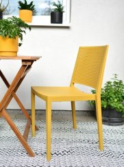 Plastová židle GRID — nosnost 150 kg, žlutá