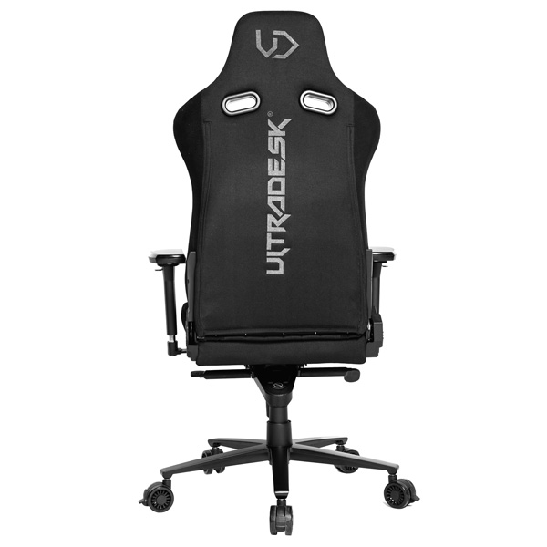 Herní křeslo Ultradesk Throne – kov, látka, černá, nosnost 150 kg