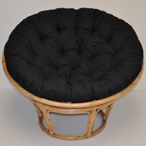 Relaxační papasan ARTEMIS — ⌀110 cm, ratan, látka, medová / více barev