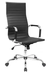 Otočná kancelárska stolička DELUXE Plus — ekokoža, čierna