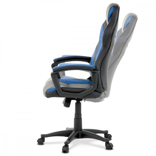 Herní židle STRANGE –⁠ ekokůže, modrá/černá