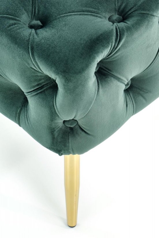 Taburet ATHENA - kov, látka, zelená Halmar