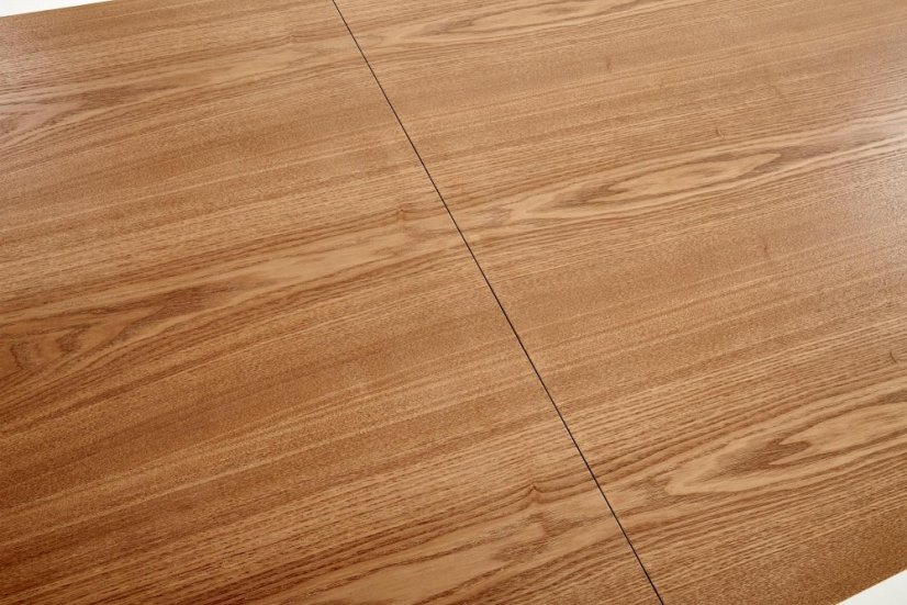 Jídelní rozkládací stůl CAPITAL –? 160x90x76 (+40), dub/kov, černý Halmar