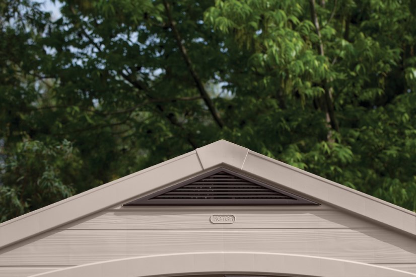 Zahradní domek FACTOR 2 –⁠ 243x255x256, plast, béžová/hnědá