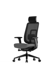 Kancelářská ergonomická židle K42  SP – síť/ čalouněná, šedá