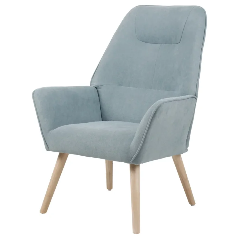 Relaxačné kreslo TOMBI — masív, látka, modrá