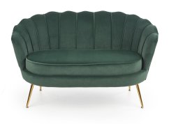 Designová pohovka AMORINITO — kov, zelená látka, nosnost 200 kg Halmar