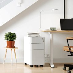 Pohyblivý kancelársky kontajner STAL – kov, biela, 3 zásuvky Autronic