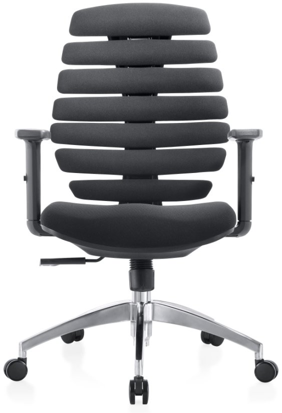 Kancelárska ergonomická stolička FISH BONES - látka, čierna