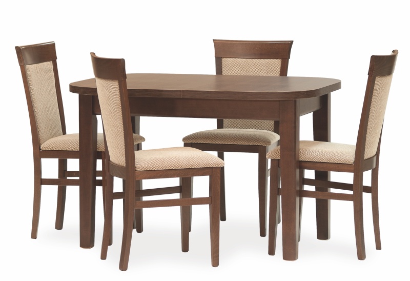 Jídelní stůl MINI FORTE – pevné provedení, zaoblené rohy, dub sonoma - KOSTRA: buk