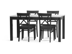 Jídelní stůl CASA Mia (120 x 80 cm + 40 rozklad) – deska dub halifax tabák/ podnož bílá (vzorek z prodejny)