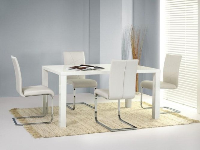 Jídelní židle OSVEL – ekokůže, bílá