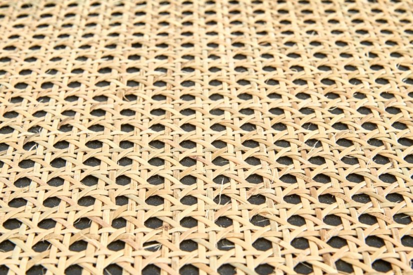 Konferenčný stolík JAKARTA –⁠ kov/drevo, čierna/ratan