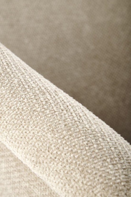 Jídelní křesílko BESSY — kov s dekorem dřeva, látka béžová (vzorek z prodejny) Halmar