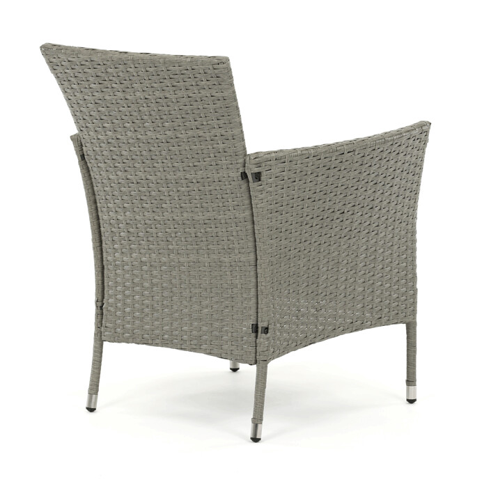 Zahradní sestava LUNGO – 100x60x69 cm z šedého polyratanu pro 5 osob, Autronic