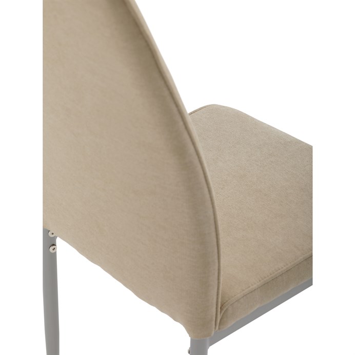 Moderná jedálenská stolička LENA z béžovej látky so sivými kovovými nohami Autronic