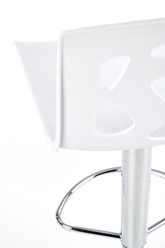 Barová židle HOLES – kov, plast, bílá Halmar